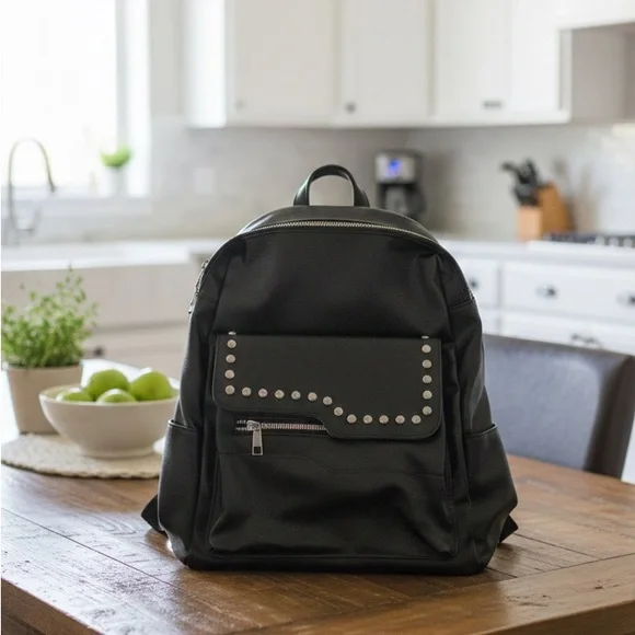 Black Studded Backpack - Picture 2 of 12